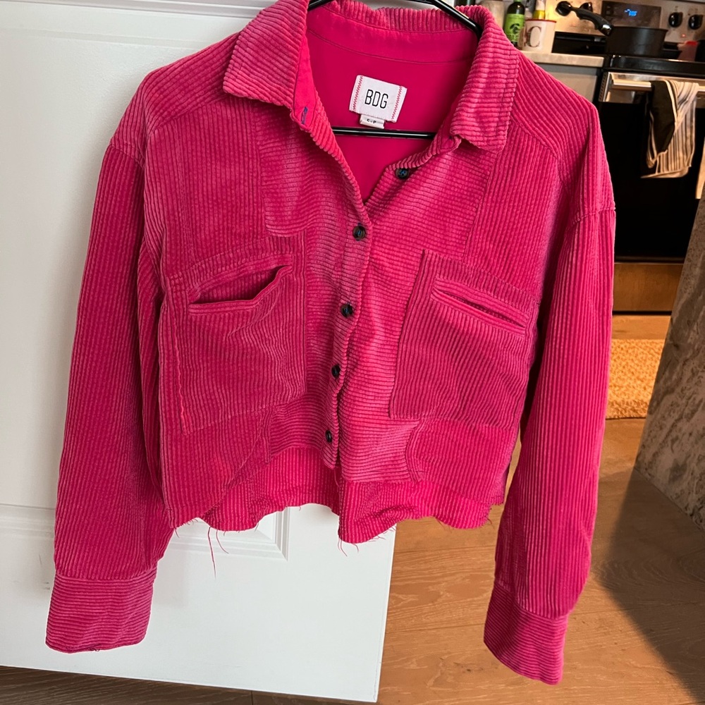 BDG Pink Cropped Corduroy Jacket